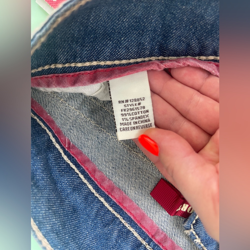 LOW RISE 1st KISS Floral Denim Women's Shorts SIZE 0 JUNIORS NWT - Picture 9 of 15